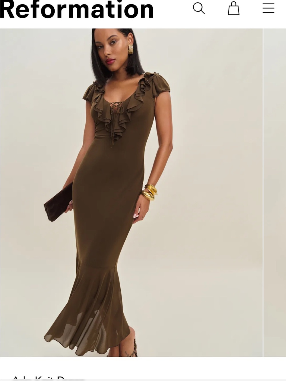 Reformation Olive Ruffle-Trim Mermaid Dress